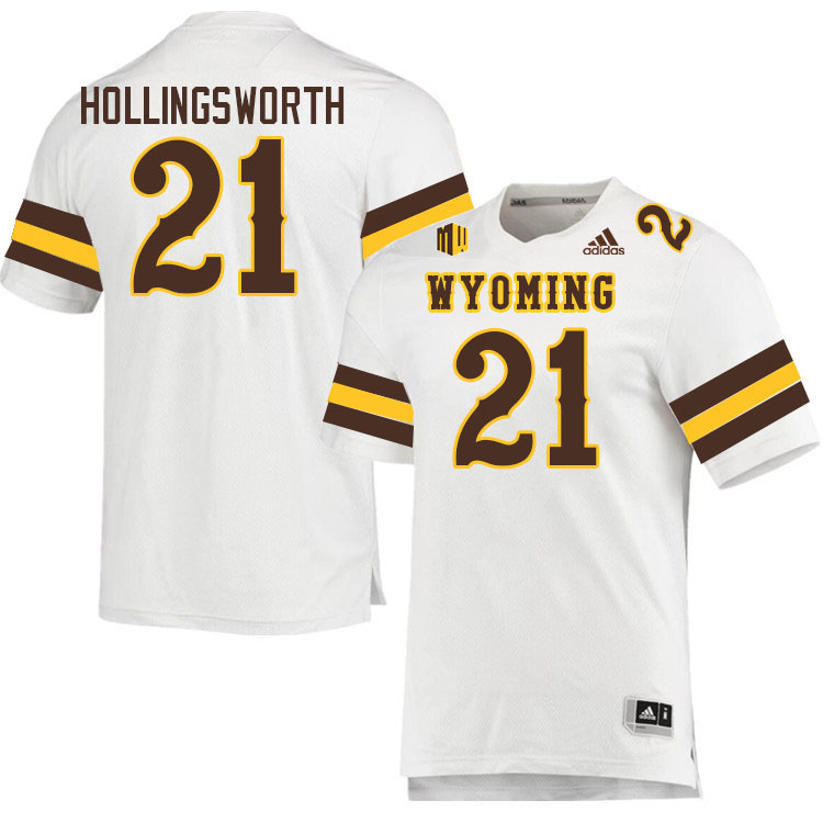 Wyoming Cowboys #21 Jeremy Hollingsworth College Football Jerseys Stitched Sale-White